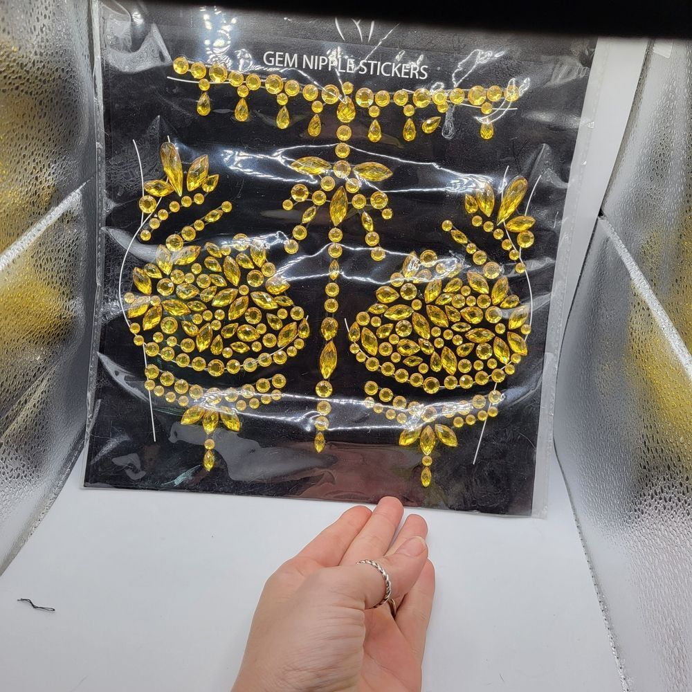 Gold Gem Nipple Stickers Burning Man Festival